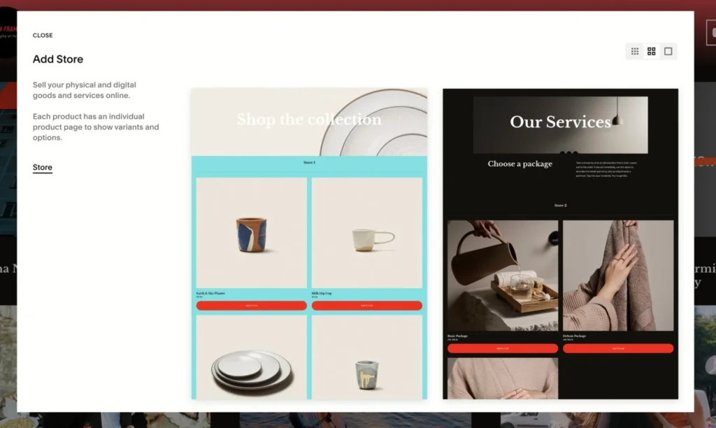 squarespace review store